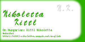 nikoletta kittl business card